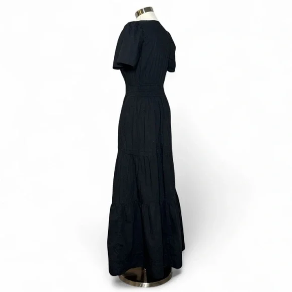 ANTHROPOLOGIE BLACK SOMERSET SHORT SLEEVE MAXI DRESS - Picture 7 of 13